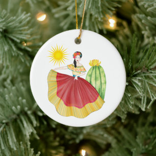 Mexican Christmas Ornament with Dancer Ornament