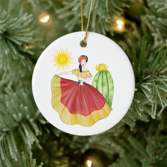 Mexican Christmas Ornament with Dancer Ornament (Tree)