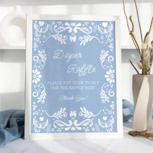 Mexican Cielito Lindo Baby Shower Diaper Raffle Poster