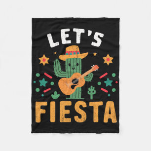 Mexican Cinco De Mayo Cactus Guitar For Men Women Fleece Blanket