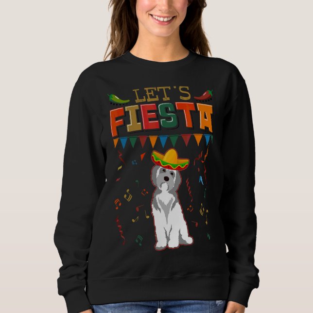 Mexican Cinco De Mayo Fiesta  Let's Fiesta Doodle Sweatshirt (Front)