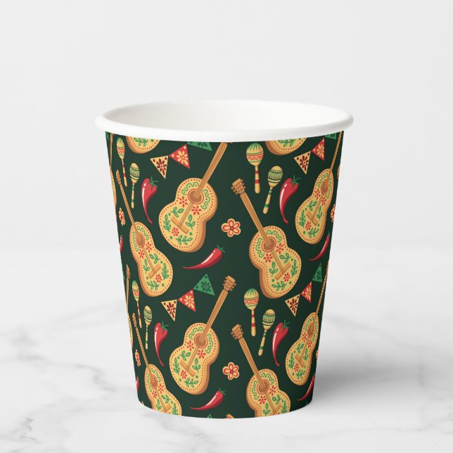 Mexican Cinco De Mayo Pattern  Paper Cups (Front)
