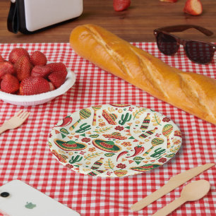 Mexican Cinco De Mayo Pattern Paper Plate
