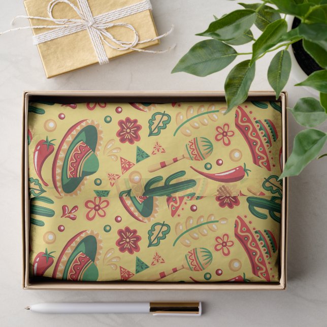 Mexican Cinco De Mayo Pattern  Tissue Paper (Gift)