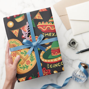 Mexican Cinco De Mayo Pattern  Wrapping Paper