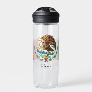 Mexican Coat of Arms, Eagle Flag, Mexico Water Bottle