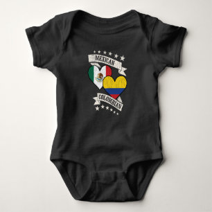 Mexican Colombian Heart Flags Mexico Colombia Baby Bodysuit