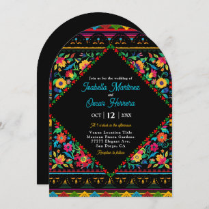 Mexican colorful wedding arch invitation