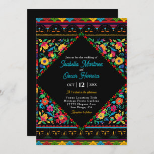 Mexican colorful wedding invitation