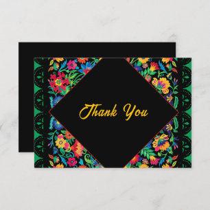 Mexican colorful wedding  thank you card