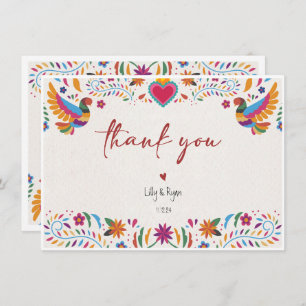 Mexican Colourful Bird Bridal Thank You Card