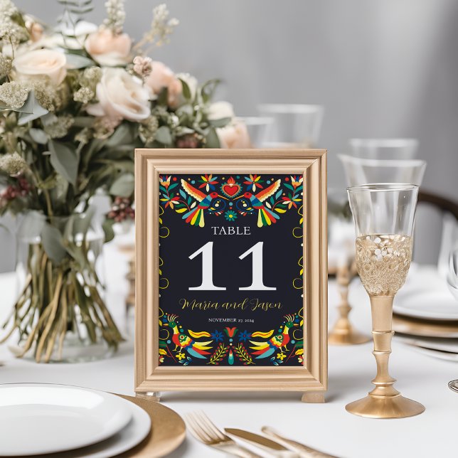 Mexican Colourful Cinco de Mayo Fiesta Wedding Table Number (Mexican Colorful Cinco de Mayo Fiesta Wedding Table Number)