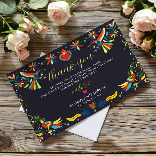 Mexican Colourful Cinco de Mayo Fiesta Wedding Thank You Card (Mexican Colorful Cinco de Mayo Fiesta Wedding Thank You Card)