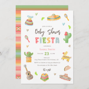 Mexican Colourful Fiesta Baby Shower Invitation