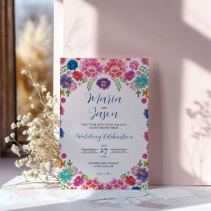 Mexican Colourful Floral Botanical Fiesta Wedding Invitation