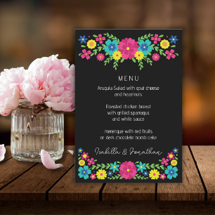 Mexican colourful flowers menu