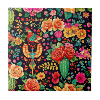 Mexican Corazón del Jardín Ceramic Tile