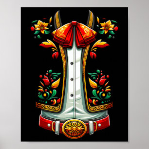 Mexican Costume For Cinco De Mayo Mariachi Charro Poster