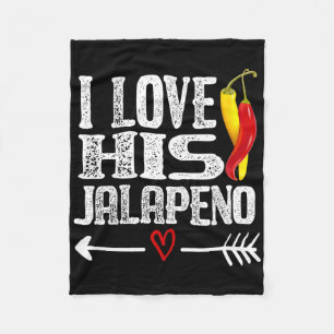 Mexican Couple Cinco De Mayo I Love His Jalapeno Fleece Blanket