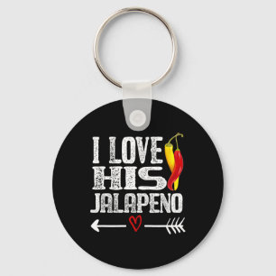 Mexican Couple Cinco De Mayo I Love His Jalapeno  Key Ring