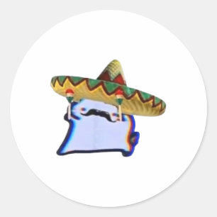 Mexican Crumb Cat Cuptoast Funny Dancing Meme Classic Round Sticker
