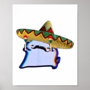 Mexican Crumb Cat Cuptoast Funny Dancing Meme  Poster