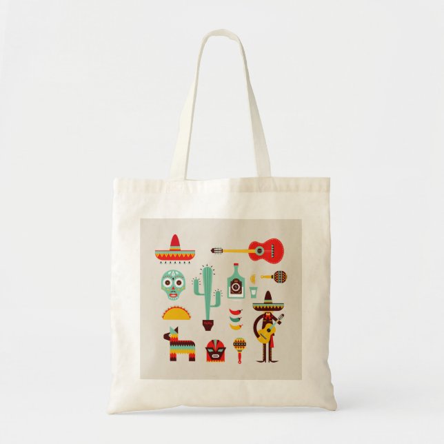 Mexican culture illustations tote bag (Front)