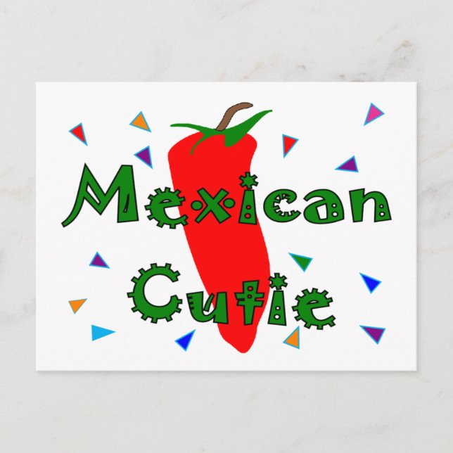 Mexican Cutie Red Chilli Pepper T-Shirts & Gifts Postcard (Front)