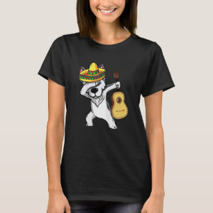 Mexican Dabbing Husky Cinco De Mayo Poncho Sombrer T-Shirt