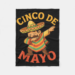Mexican Dabbing Poncho Cinco De Mayo Fleece Blanket