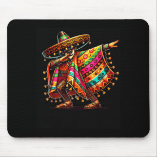Mexican dabbing sombrero moustache cinco de mayo mouse pad