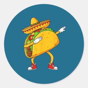 Mexican dabbing taco funny cinco de mayo classic round sticker