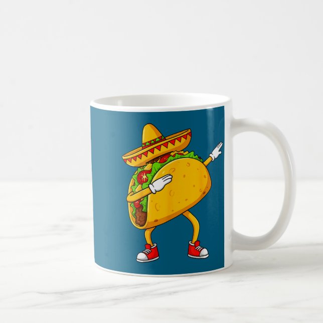 Mexican dabbing taco funny cinco de mayo  coffee mug (Right)