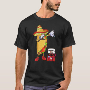 Mexican Dabbing Taco Poncho Sombrero Cinco De Mayo T-Shirt