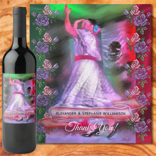 Mexican Dancer Thank You 0175 Wine Label