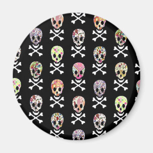 Mexican Day of Dead Skull Crossbones Magnet