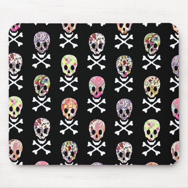 Mexican Day of Dead Skull Crossbones Mouse Pad (Front)