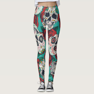 Mexican Day of Dead: Vintage Calaveras Leggings