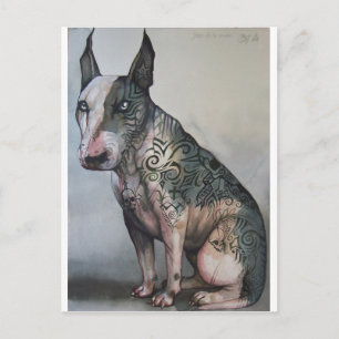 Mexican day of the dead bull terrier postcard