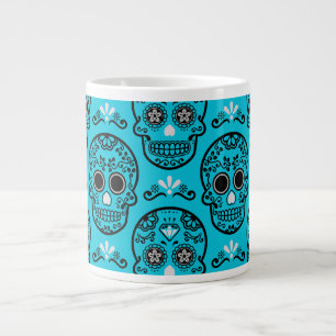 Mexican Day of the Dead Calavera Floral Skull Folk Large Coffee Mug