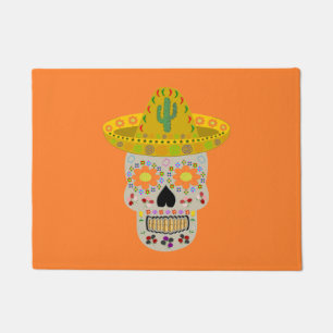 Mexican Day of the Dead Skull  Doormat