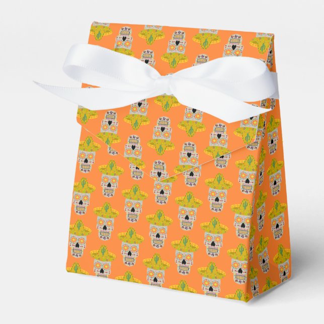 Mexican Day of the Dead Skull  Favour Box (Front Side)