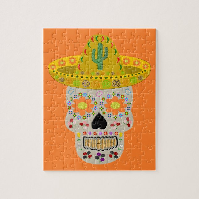 Mexican Day of the Dead Skull  Jigsaw Puzzle (Vertical)