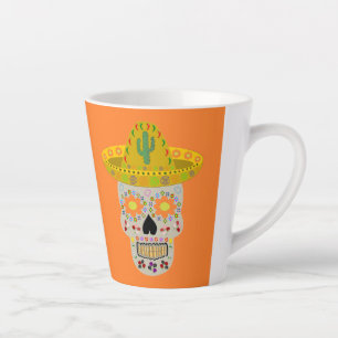 Mexican Day of the Dead Skull Latte Mug