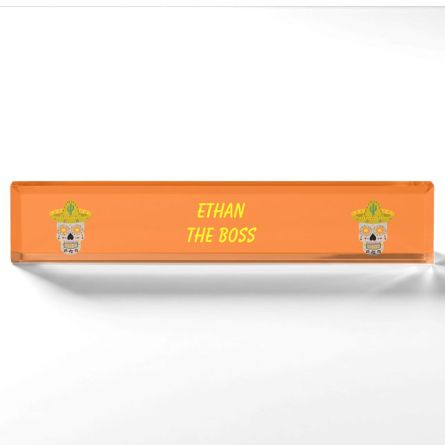 Mexican Day of the Dead Skull  Nameplate (Front)
