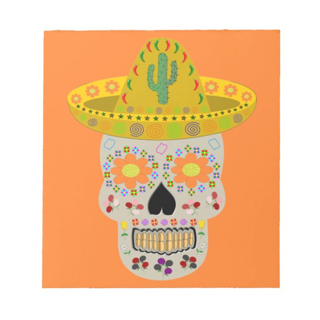 Mexican Day of the Dead Skull  Notepad (Front)