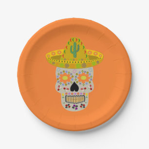 Mexican Day of the Dead Skull  Paper Plate
