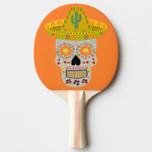 Mexican Day of the Dead Skull  Ping Pong Paddle