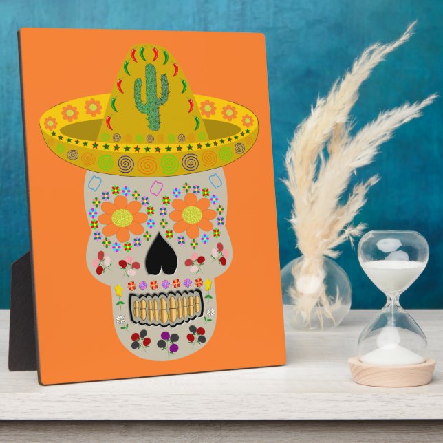 Mexican Day of the Dead Skull  Plaque (Side)