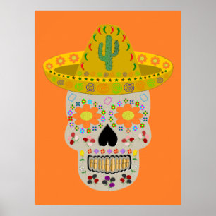 Mexican Day of the Dead Skull  Poster